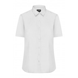 DAMESBLOUSE LADIES JN679 SHIRT SHORT SLEEVE POPLIN WHITE