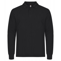 POLOSHIRT LANGE MOUW CLIQUE MANHATTAN 028252 99 ZWART